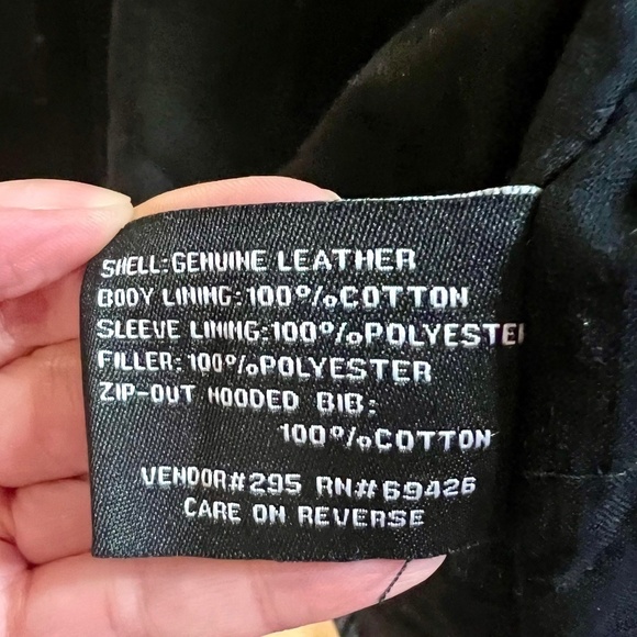 Black Rivet Vintage Leather Jacket with Hoodie - 3XLT - Picture 8 of 9